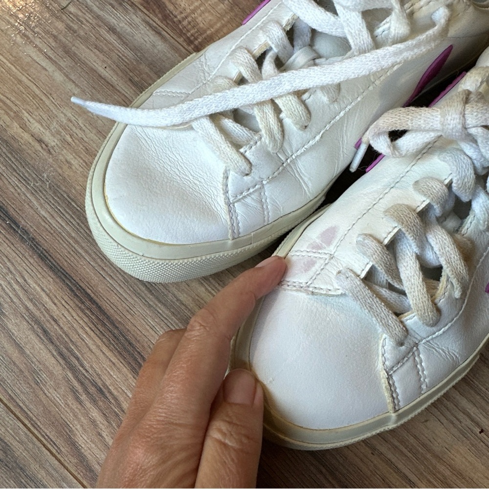 Veja Campo Ultra violet And black Leather Sneakers Womens Size 7 Purple magenta - Picture 8 of 10